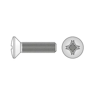 Surub Cap Semiinecat Locas Cruciform 966 Inox A2-M6 X 60