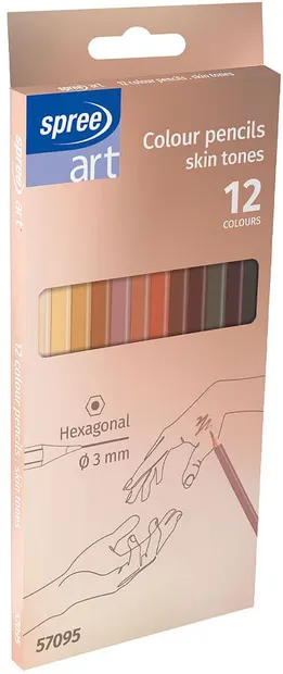 Set de creioane grafice Spree Art - Skin Tones, 12 culori