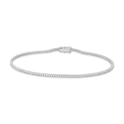 Bratara tennis din aur alb cu diamante de 1.34ct