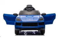 Masinuta electrica copii Porsche Cayenne Blue cu licenta,acumulator 12V,deschidere usi,unitate audio cu usbmp3, faruri si stopuri led,pornire la buton,slow start,centura de siguranta