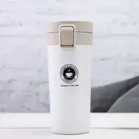Cana Termos Premium din Inox cu Capac Flip 380 ml, TRM014, Alb