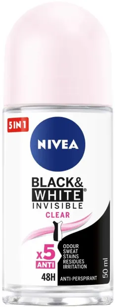 Nivea Roll-on antiperspirant Black & White, Clear, 50 ml