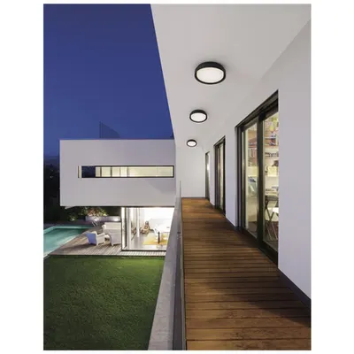 Plafoniera OLIVER Nisipiu Negru Aluminiu Acrylic Diffuser LED 20 Wat 1550Lm 3000K CRI>80 100-240 Volt 50Hz Beam Angle 92° IP65