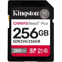 Card Memorie SDXC Kingston Canvas React Plus, 256Gb, Clasa 10 / UHS-2 U3 SDR2V6/256GB