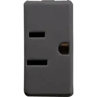 Usa Standard Priza 250/125v Ac - 2p+e 15a 125v - Flat Parallel Horizontal Plug - 1 Module - System Black