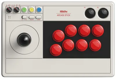 Controller wireless 8Bitdo - Arcade Stick 2.4G, alb (Nintendo Switch/PC)