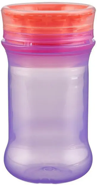 Ceașcă antiderapantă cu margine din silicon moale Vital Baby - 360°, 280 ml, violet