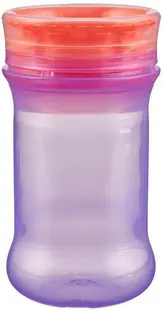 Ceașcă antiderapantă cu margine din silicon moale Vital Baby - 360°, 280 ml, violet