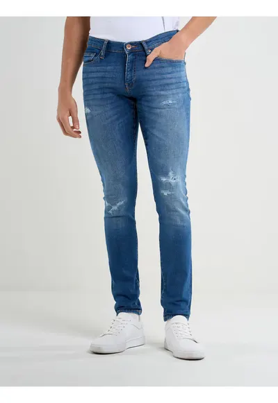Blugi skinny cu detalii deteriorate Deric