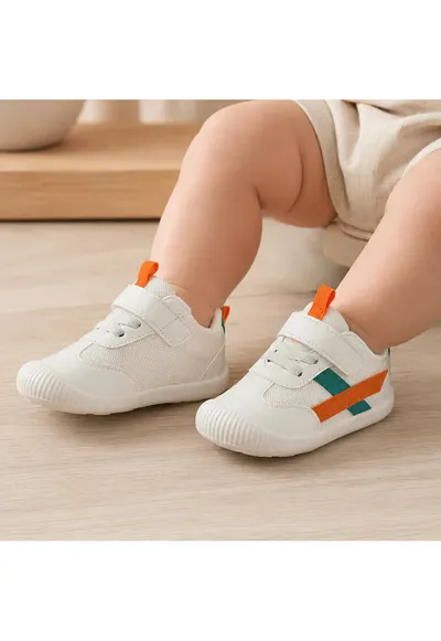 Pantofi sport primii pasi - Talpa flexibila si antiderapanta - Inchidere Velcro - Portocaliu