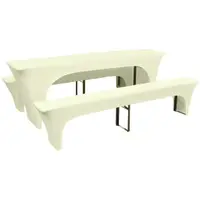 Gossi set huse pentru masa de bere si bancute, 3 piese, crem