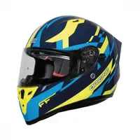 Casca moto integrala cu ochelari, Origine Strada Reveal, culoare galben albastru, marime XL