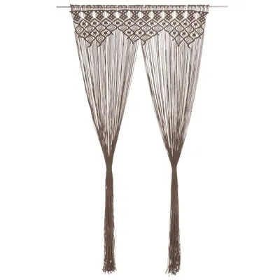 Gossi perdea macrame, gri taupe,140 x 240 cm, bumbac