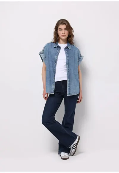 Pantaloni de dame Regular Fit - albastru ocean