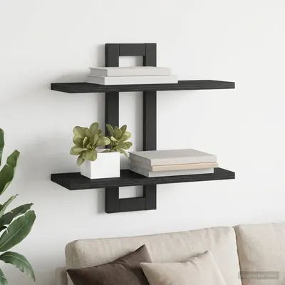 vidaXL Rafturi suspendate Stejar Negru 40 x 15 x 40 cm Lemn prelucrat