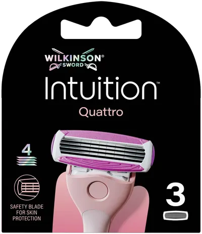 Wilkinson Sword Intuition Set de lame pentru aparat de ras Quattro, 3 bucăți