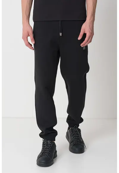 Pantaloni relaxed fit de trening Dimacs - Negru/Argintiu