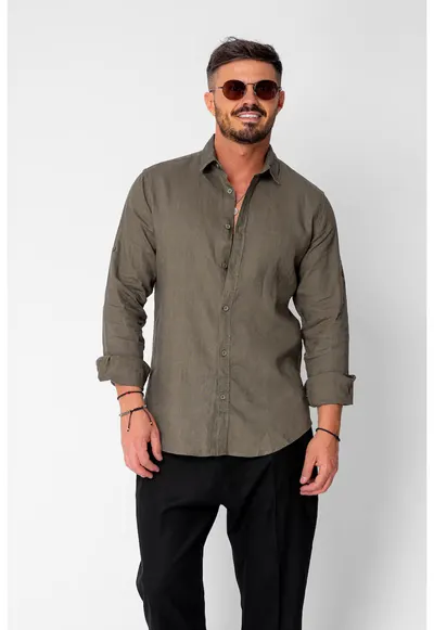 Camasa dIn 100% In Premium Dark Green 21037 - Verde