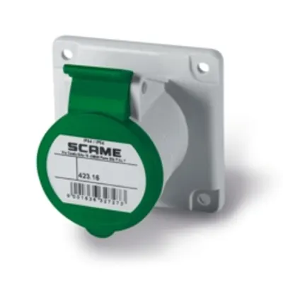Priza incastratan16A 3P+E 10h >50V 100-300Hz 75X75MM terminal cu surub