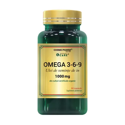 Omega 3-6-9 Ulei seminte de in 1000mg, 60 capsule, Cosmopharm