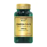 Omega 3-6-9 Ulei seminte de in 1000mg, 60 capsule, Cosmopharm