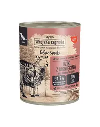 WIEJSKA ZAGRODA Hrană umedă pentru câini seniori cu mistreț și miel (Gusturi de Pădure) 6x800 g