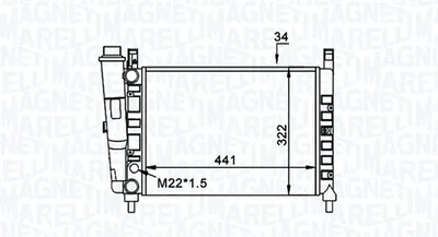 Radiator racire motor potrivit FIAT DUNA, FIORINO, FIORINO MINIVAN, UNO 1.1-1.5