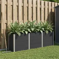 vidaXL Strat înălțat de grădină Negru 300 x 50 x 91 cm WPC și Aluminiu