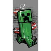 Prosop pentru copii verde-gri din bumbac 70x140 cm Minecraft "Metro Art Creeper" – Jerry Fabrics