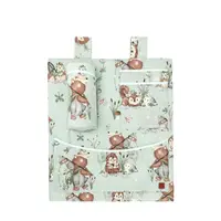 Organizator pentru patut leagan, MimiNu, Din bumbac certificat Oeko Tex Standard 100, 3 compartimente, 53x46 cm, Design, Let's Go Natural