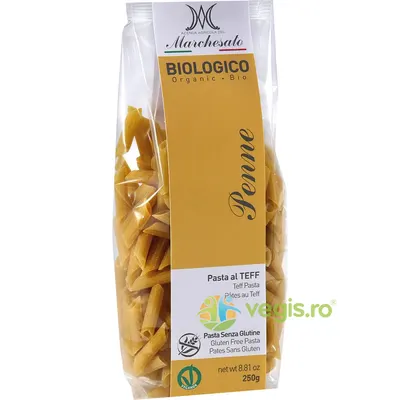 Penne din Teff, Porumb si Orez fara Gluten Ecologice/Bio 250g