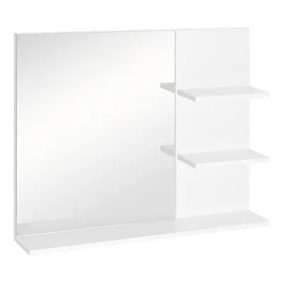 kleankin Dulap Oglindă Baie cu 3 Rafturi Spațiu Depozitare MDF Alb 60x10x48cm | Aosom Romania