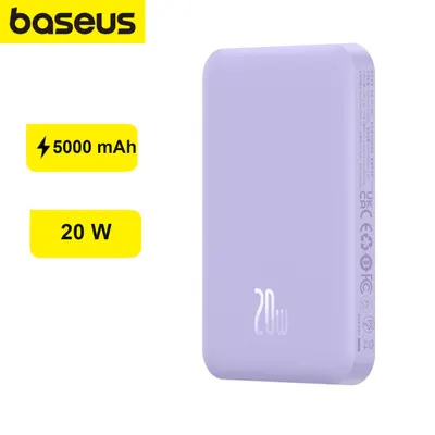 Powerbank inducție Baseus 5000mAh 20W rapid magsafe + cablu avion