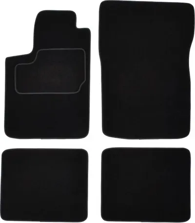 Covor podea MAMMOOTH Velours, 4 buc., fata spate, set, culoare neagra, potrivit PEUGEOT PARTNER, PARTNER MINIVAN 05.96-12.15, Van