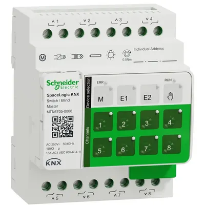 Actuator Master, 8 canale SpaceLogic KNX Schneider MTN6705-0008