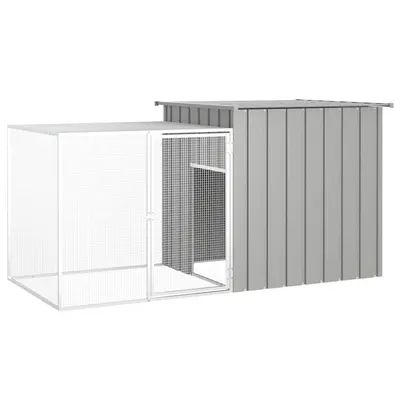 Gossi cotet pentru pasari, gri, 200x91x100 cm, otel galvanizat
