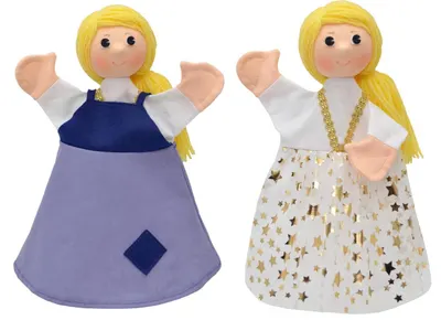 Papusa pentru teatru 2 в 1 Moravska ustredna Brno - Cenușăreasa, 30 cm