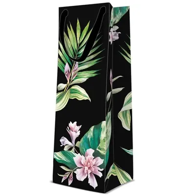 Pungi Cadou, pentru Sticle, Exotic Flowers, 12 x 37 x 10 cm, Perfecto