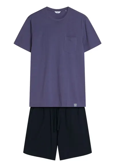 Pijama barbati Mick albastru - negru - Multicolor