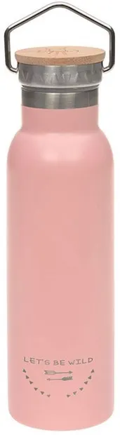 Sticlă metalică Lassig - Adventure, 460 ml, roz