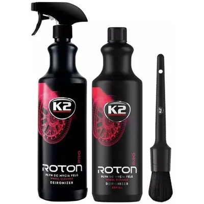 Set 2 buc K2 Solutie Curatat Jante Premium Roton Pro 1L D10011 + K2 Perie Detailing 31MM M315