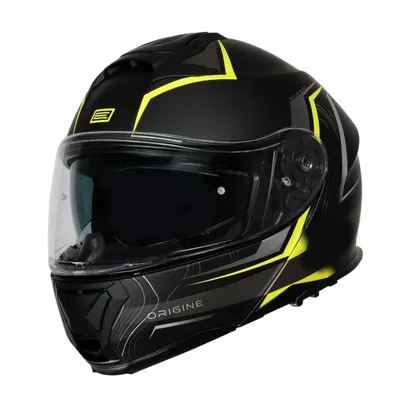 Casca moto Origine Logic Path rabatabila cu ochelari, culoare negru galben, marime XL