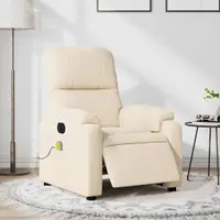 vidaXL Fotoliu de masaj rabatabil electric, bej, microfibră