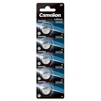 Baterii litiu 3V CR1220 38mAh, 5 Buc. Camelion