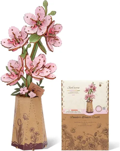 Puzzle 3D - Floarea Sakura, 132 piese