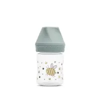 Biberon cu gat larg My Friend tetina moale din silicon 0 luni+ 125 ml Iceberg Green
