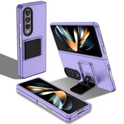 Husa Suport Patrat, Samsung Galaxy Z Fold 4, Protectie antisoc, Mov Engros