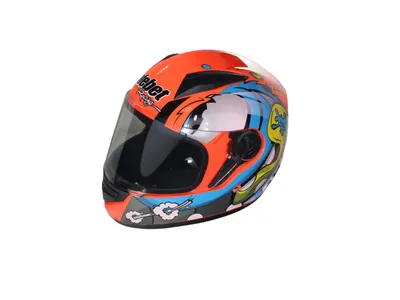 Casca moto integrala adulti, Safebet HF-111K, culoare portocaliu albastru, marime L