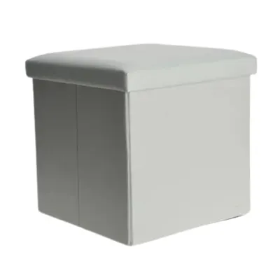 Taburet pliabil cu spațiu de depozitare - Storage Solutions®, tip cutie, otoman, culoare verzuliu, 38x38x38 cm
