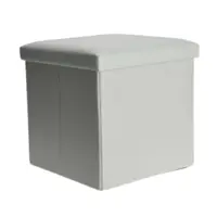 Taburet pliabil cu spațiu de depozitare - Storage Solutions®, tip cutie, otoman, culoare verzuliu, 38x38x38 cm